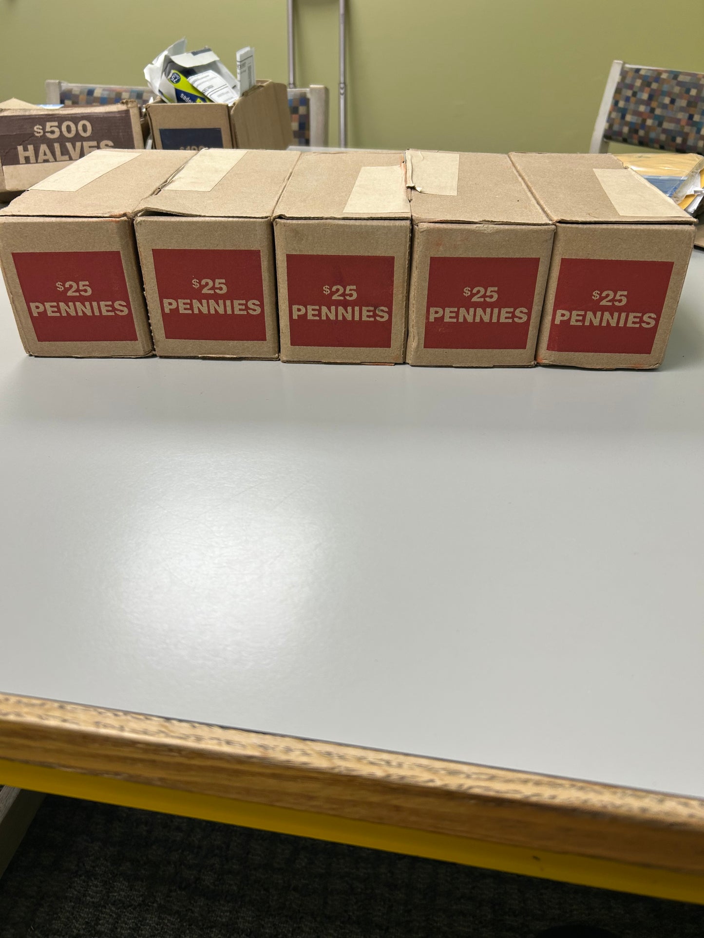 3 SEALED BANK BOXES- Lincoln Pennies Rolls. UNSEARCHED!