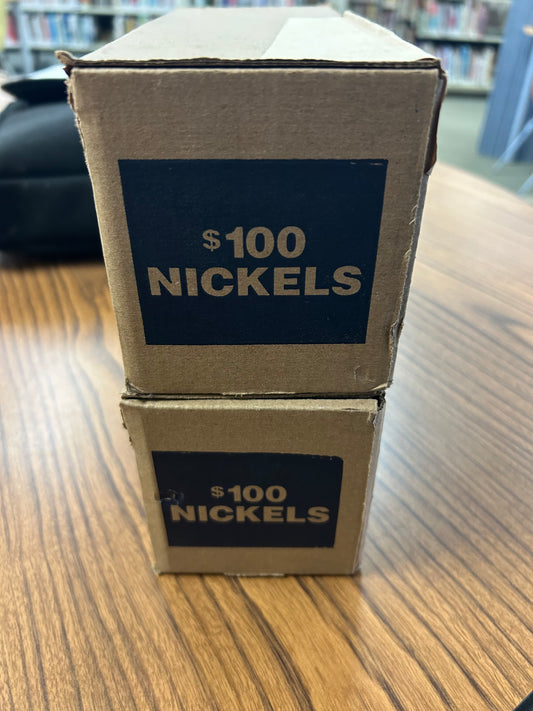 2 boxes of Unsearched Jefferson Nickel Rolls! Circulated Coins Bank Rolled