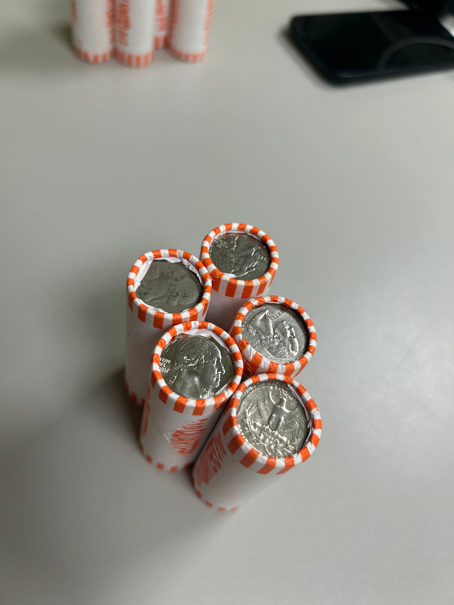 5 Rolls of Quarter Coins From Unsearched Circulated Sealed Bank Box. $50