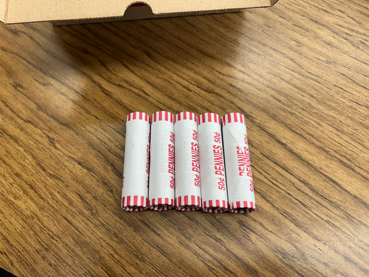 5 Bank Rolled Pennies, Unsearched