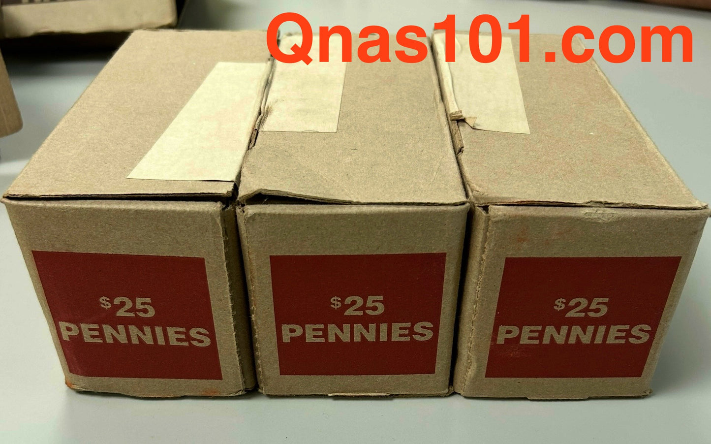 $25 pennies sealed unseached bank box