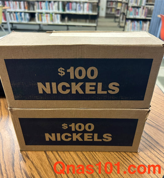2 boxes of Unsearched Jefferson Nickel Rolls! Circulated Coins Bank Rolled