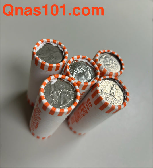 5 Rolls of Quarter Coins From Unsearched Circulated Sealed Bank Box. $50